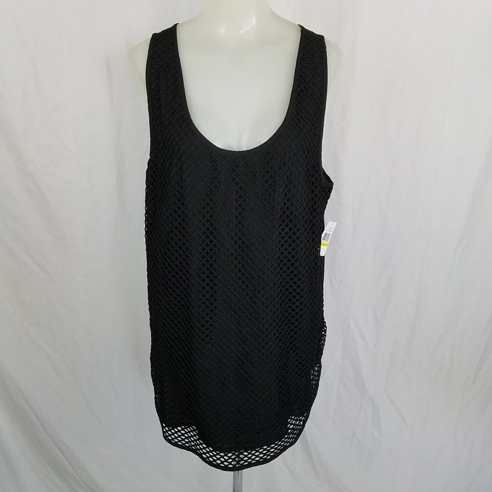 1. STATE Jet Black HAVANA Mesh Front Tank Top